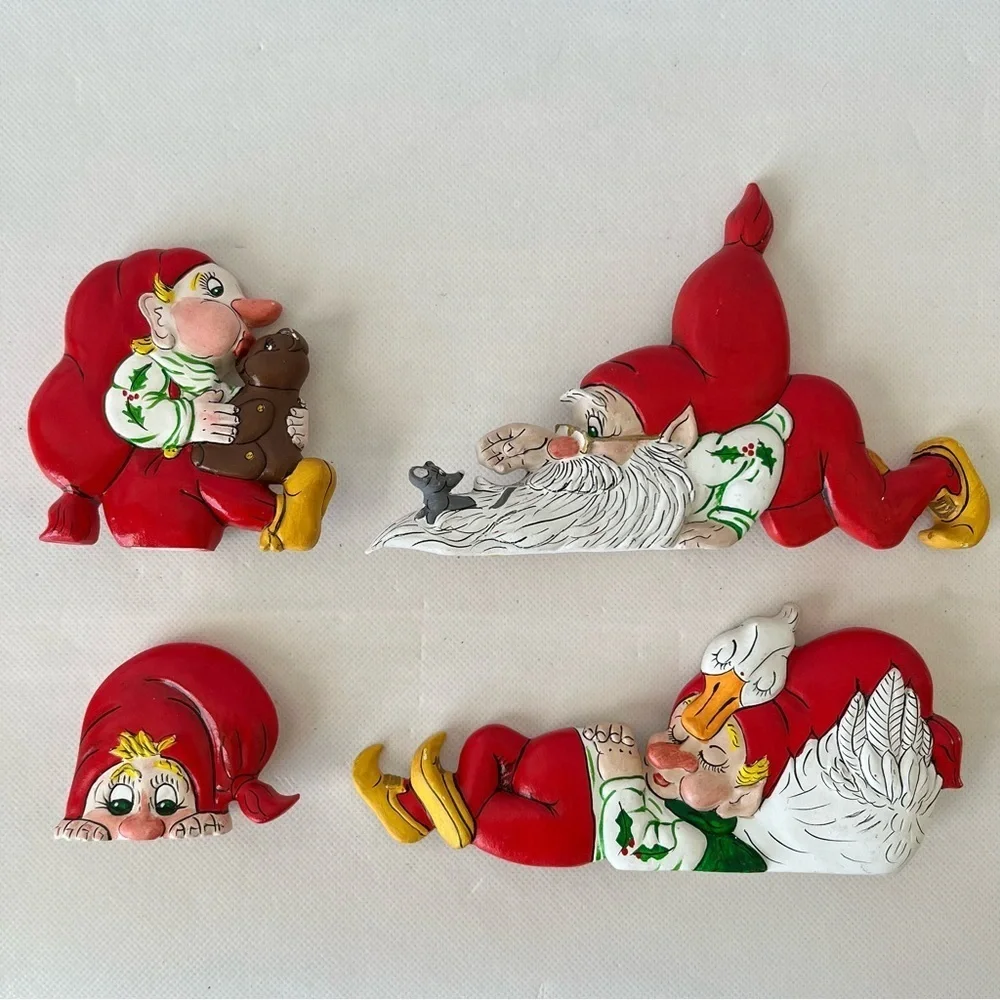 Vintage Christmas Elves Shelf Sitters